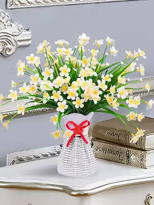 Fake flower simulation bouquet Living room home decoration Dining table decoration Floral decoration Floral coffee table Small potted plastic dried flowers