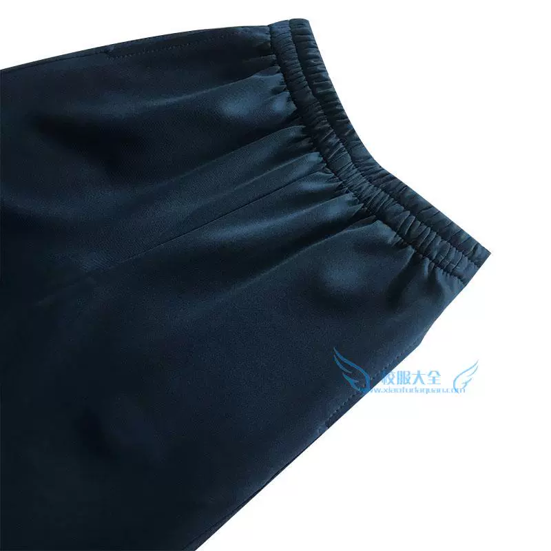 Tùy chỉnh mùa xuân và mùa thu mỏng Hàn Quốc lụa tối màu xanh hải quân đen rắn màu thể thao quần đóng quần đồng phục học sinh lỏng lẻo - Đồng phục trường học / tùy chỉnh thực hiện