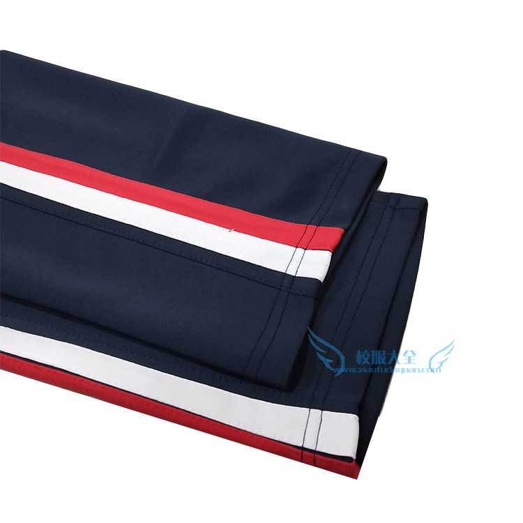 Tùy chỉnh mùa hè siêu mỏng nam giới và phụ nữ thể thao quần sâu Tây Tạng xanh đồng phục học sinh quần đặt trắng red side kích thước lớn thẳng sinh viên nhanh chóng làm khô thời trang trẻ em cao cấp