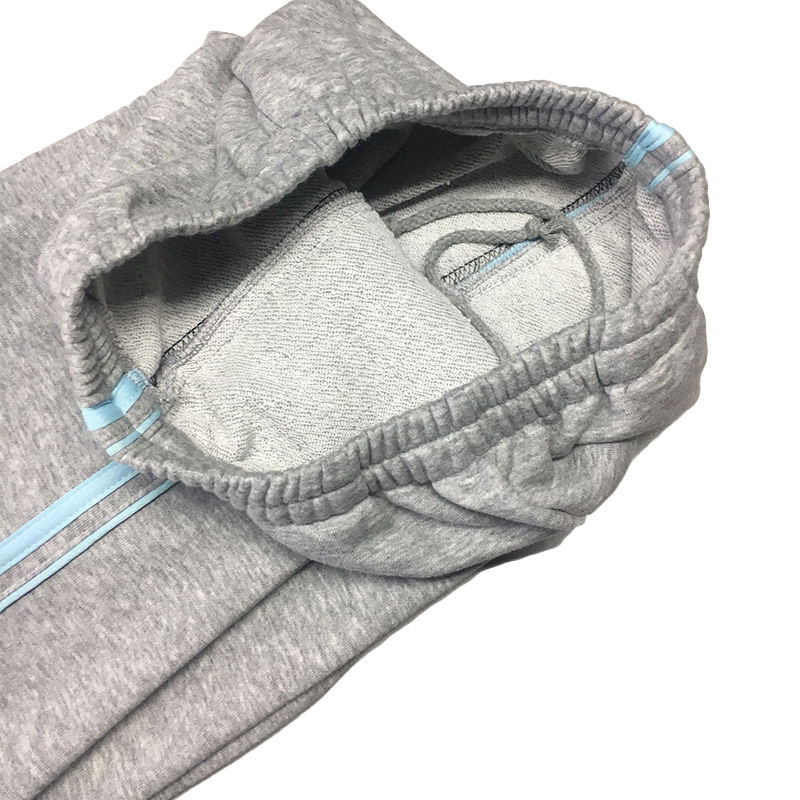 Tùy chỉnh mùa hè siêu mỏng cotton màu xám dát xanh bên đồng phục thể thao thẳng quần quần quần rộng quần giản dị bộ đồng phục cho trẻ mầm non