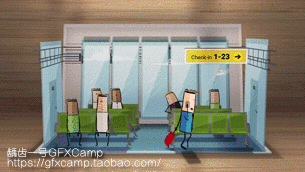 AE模板-卡通三维翻页展开场景立体折纸MG动画制作工具包