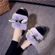 Dép cotton nữ mùa thu và mùa đông trong nhà dễ thương dày phiên bản Hàn Quốc của túi hoạt hình với đôi dép sang trọng tháng