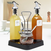 Seasoning jar set seasoning bottle jar glass oil bottle leak proof seasoning rack household kitchen supplies