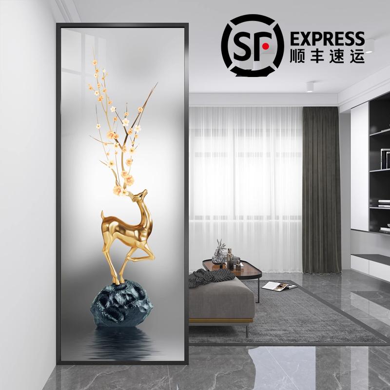 Changhongガラススクリーン玄関ドアパーティションリビングルームベッドルームバスルームハーフウォールアートガラススクリーン