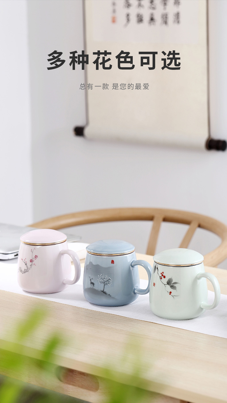 Glass ceramic cups with cover household filter Glass office creative mark cup of jingdezhen ceramic tea cup