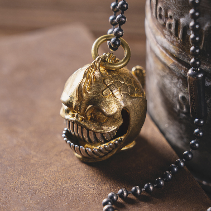 Original Copper Bell Piranha Smiling Face Fun Keychain Pendant Keyring Personalized Good Luck Trendy Original Copper Bell Piranha Smiling Face Fun Keychain Pendant Keyring Personalized Good Luck Trendy