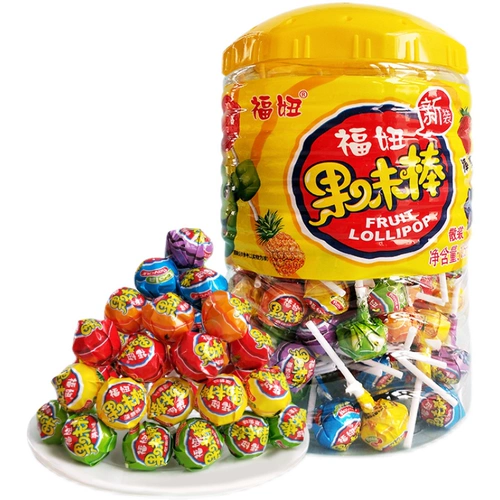 Fu niu Lollipop смешанный фрукты твердый сахар 150 большие бочки детский сад разделил конфеты цветок