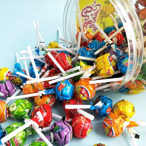 Fu niu Lollipop смешанный фрукты твердый сахар 150 большие бочки детский сад разделил конфеты цветок