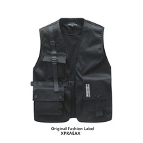 XPKAEAX Original Tide Card Multi-Pocket Tooling Horse Chia Men And Womens Original Juku Wind 100 Lap and wear a horse jacket jacket Summer