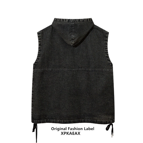 Tide, оригинальный пластырь, джинсовый жилет, толстовка с капюшоном без рукавов, с вышивкой, в американском стиле