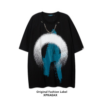 XPKAEAX original trendy brand design sense niche fried street jacket necklace T-shirt men and women 2021 New Trend short sleeve