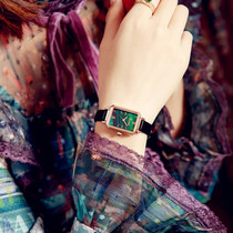 Small Green Watch Women Watch Women 2021 New Fashion Trends Women Advanced Feelings Lukewarm Wind Minima Temperament Square Female Table