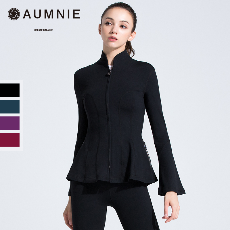 Autumn and Winter New Aumnie Aumnie Yoga Clothes Ladies Sports Fitness Long-sleeved Costume Clock Jacket