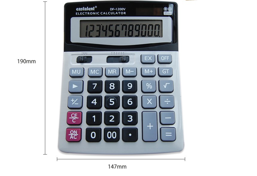 Oriental Spirit Calculator DF-1200V Calculator 1200V Office Finance Computer Solar 12 Bit