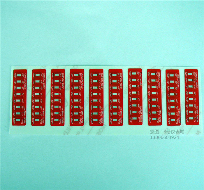 OMEGA eight temperature points irreversible hot paper 8MA-230 110 temperature test paper color discoloration temperature paper