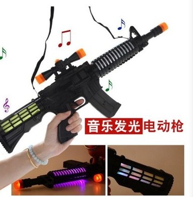 Children's light-emitting sound submachine gun electric music flash toy octave gun simulation sound and light submachine gun props