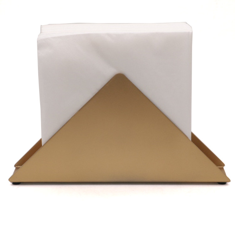 Nordic dining room table tissue holder vertical triangle table tissue holder Gold metal custom logo