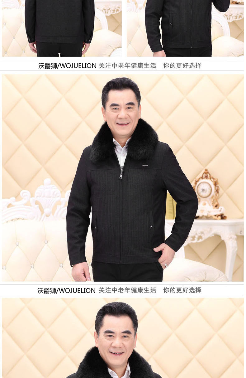 Áo khoác cho người trung niên và người già Quần áo cotton nam 50 mùa đông 60 Người cao tuổi Áo bông 70 tuổi 80 ông nội cộng với nhung dày áo kaki nam