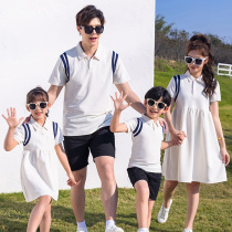 Summers 2022 new tidal surges with a three-four-mouth short sleeve POLO collar female dress Couple dress Couple suit