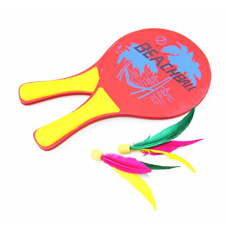 Board badminton racket Three-wool racket Thickened Wooden Board Plume Bat for children Adult (two shots of 10 balls)