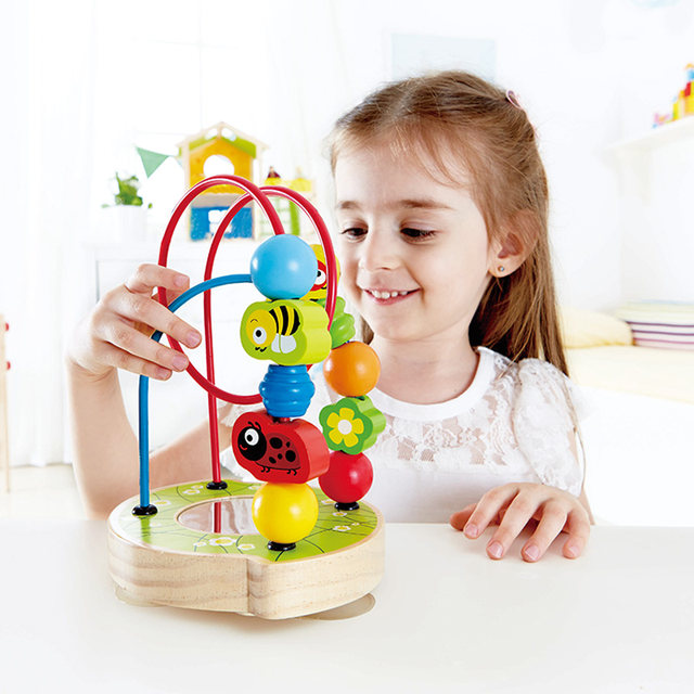 Hape baby garden beads 1-2 years old boys and girls infants and young children educational toy chassis with suction cup