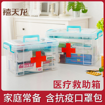 Jutianlong 6173 6172 household medicine box transparent Family First Aid Kit portable car storage box baby medicine box