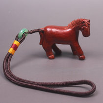 Small leaf Rosewood trojan horse pendant Necklace keychain Horse to success Mahogany horse pendant Animal Zodiac handlebar piece