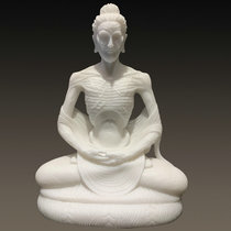 Natural Han white jade raw stone whole material hand engraving Buddhas epiphany Bodhi Tree under the Bodhi tree The Sakyamuni Buddha