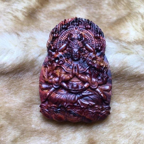 Hainan Huanghua pear wood carving thousand hands Guanyin 46 listed mahogany Guanyin pendant pendant necklace pendant car pendant