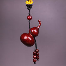 Gourd pendant Indian leaflet rosewood carving handle pendant pendant Mahogany crafts meaning Fu Lu