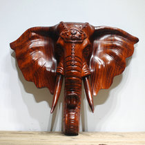 Elephant head hanging wall Elephant head Rosewood elephant wall-mounted elephant solid wood carving hand carving