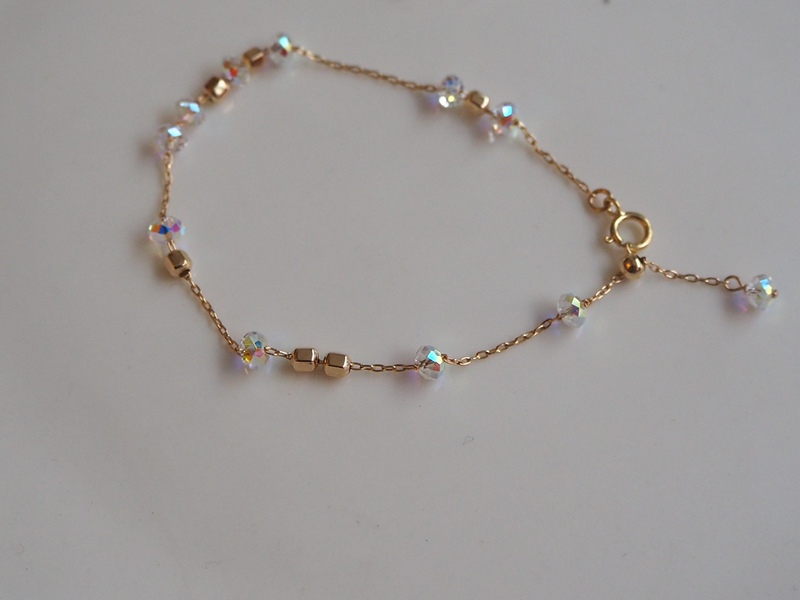 Exclusively Designed Crystal Bracelet, 14K Gold-Plated Austrian Crystal Slim Bracelet, Simple and Elegant, Can Be Worn While Washing Hands