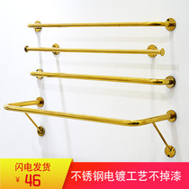 Clothing store display stand titanium gold upper wall hanger Wall crossbar front side hanging womens clothing store selling shelves