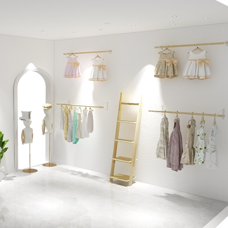 Han Edition Clothing Show Rack Children Furnishing Shelves Nordic Brief Upper Wall Hanging Rack Subfurnishing Design