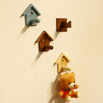 Mens and womens childrens clothing store hanger display rack on the wall point hanging House solid wood single adhesive hook decoration wall rack