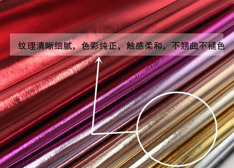 PU101贴膜人造革服装革皮革面料仿皮DIY手工柔软金属革 皮料布料详情3
