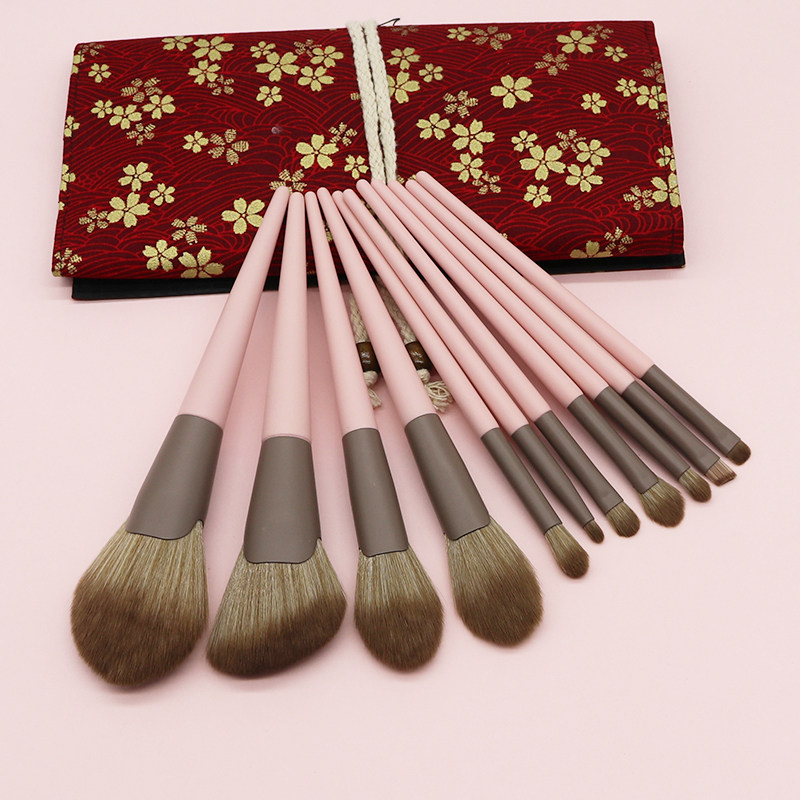 11 soft hair makeup brush set group beginners full set of fix eye shadow blush loose powder high light brushed beauty makeup tool