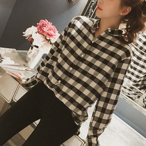 2021 New Joker Wind Knitted Sweater Dress Plaid Shirt Casual Top Two-piece Set