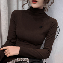 Semi-high neck plus velvet bottoming shirt 2020 new womens autumn and winter double-sided German velvet t-shirt Western style inner warm top