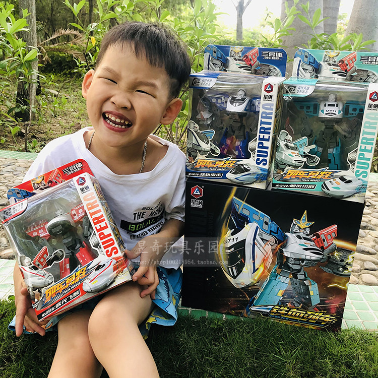 Train robot transformation fit children's moving car deformation toy high-speed rail harmony number model boy puzzle gift box