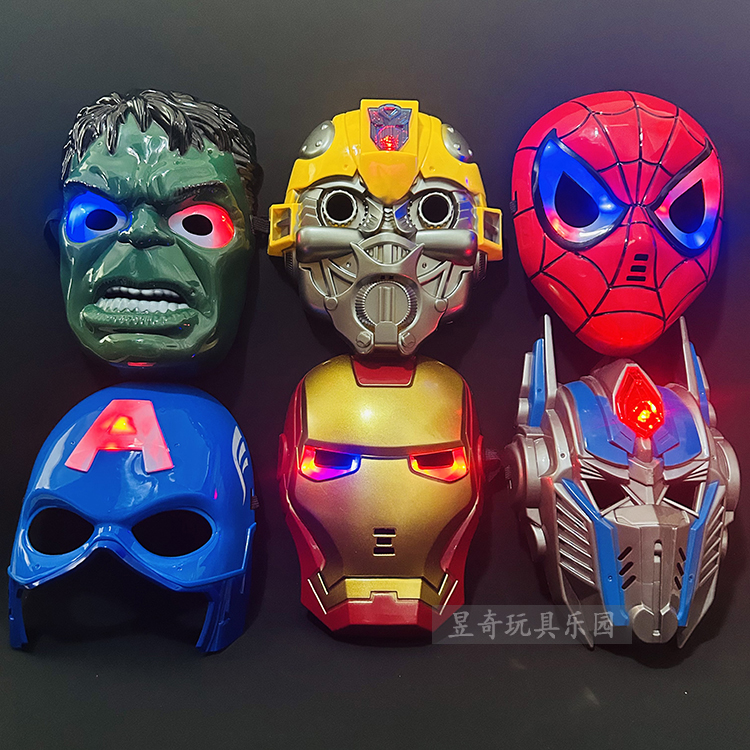 光るコスプレ小道具マスク スパイダーマン マーベル 子供用 フルフェイスマスク アニメ ハロウィン コスチューム おもちゃ