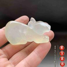 Украшения на руку 老玉古玩冰透玉鼠白玉鼠生肖鼠子鼠手把件小摆件清仓包邮049
