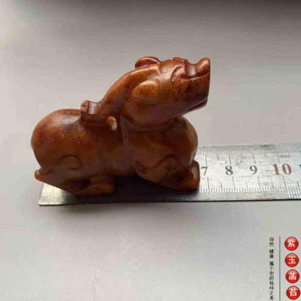 Украшения на руку 老玉古玩红色玉石貔貅小摆件清仓包邮019
