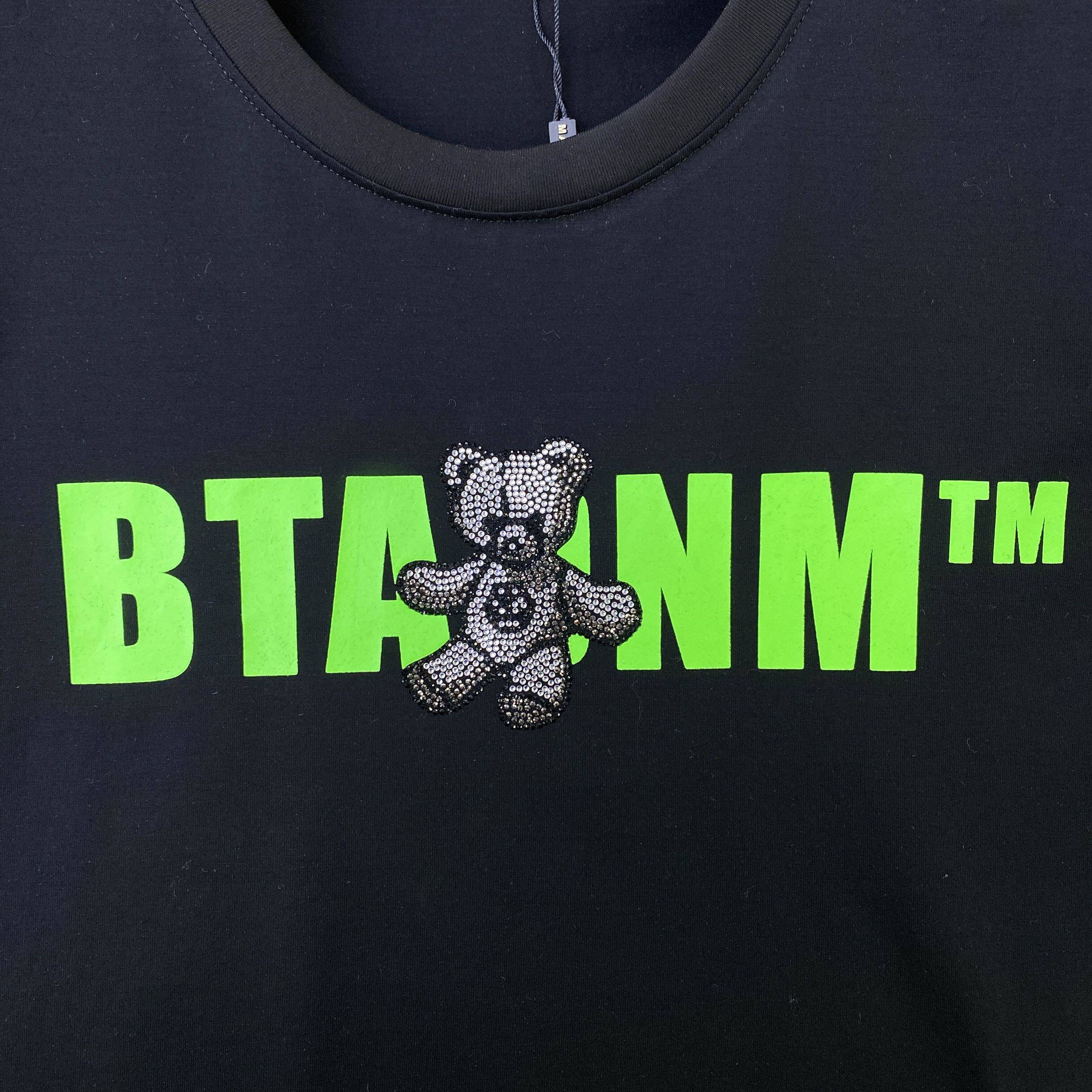 European men's wear bear rhinestone short-sleeved T-shirt 2022 new style trendy men's jade silk half-sleeved round-neck T-shirt base layer pic 15