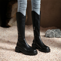 Difficult to encounter ~ version-type beauty flip ~ thick heel thick bottom rider boots female though knee-length boots western cowboy boots