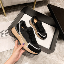 Glowing XIE subs ~ fall new thick bottom female pine pastry bottom 100 hitch plate shoes old daddy shoes casual sneaker strap