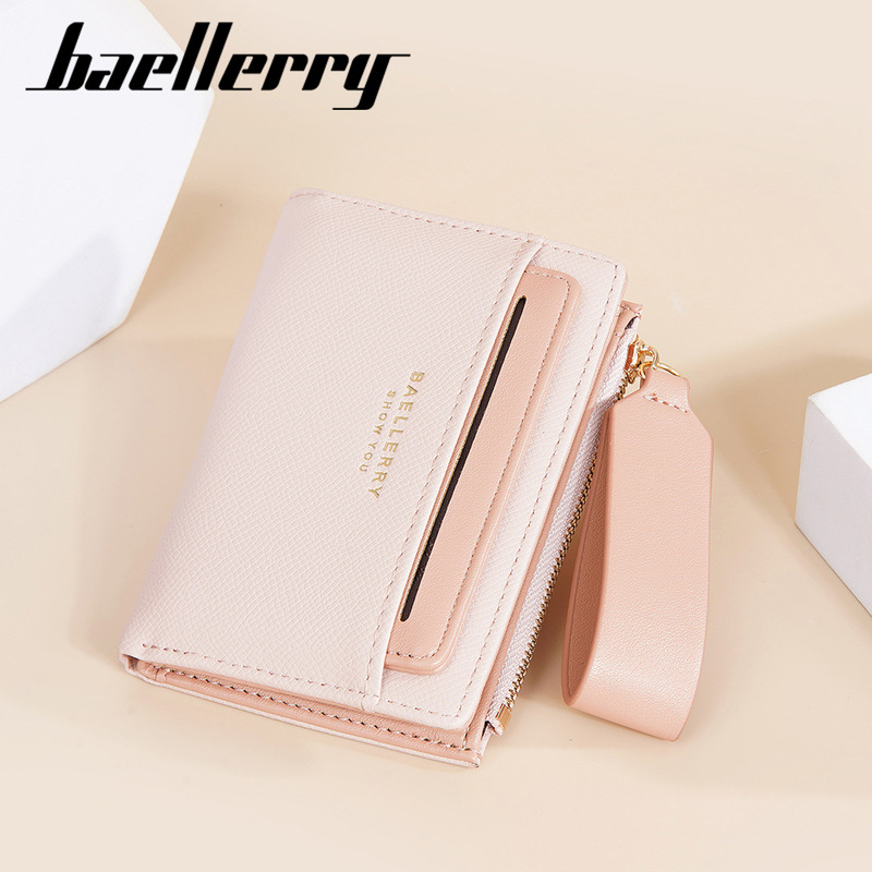 New Women's Short Wallet Baellerry Cross-Border Color-Blocking 80% off Zipper Coin Purse Fashionable Fresh Card Holder