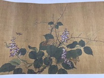 (Antique calligraphy and painting) Qian Xuans meticulous traditional Chinese painting of flowers and scrolls Sketch of Grass and Insects (Giclee)