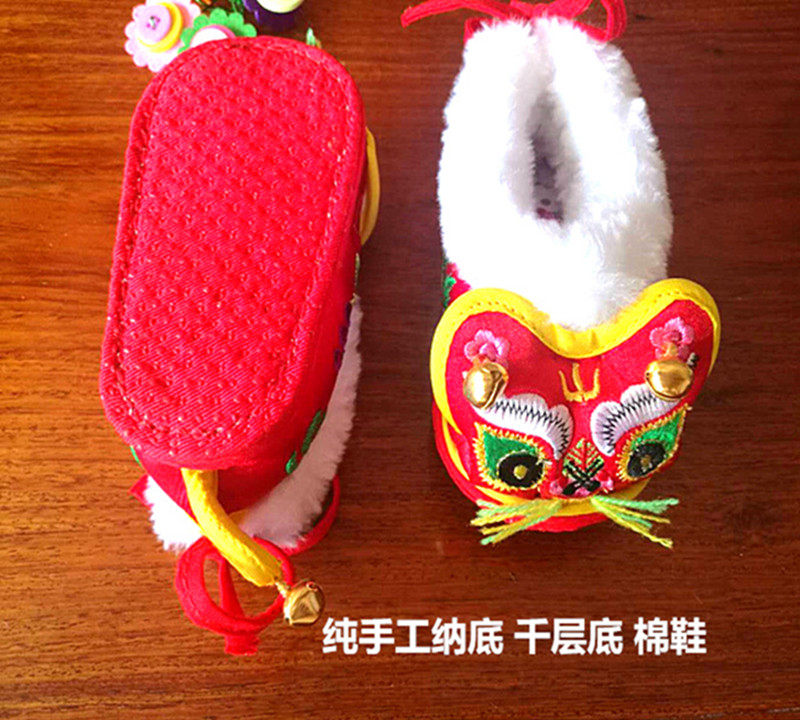 Tiger shoes cotton shoes autumn winter male and female baby pure hand-made thousand-layer cat shoes full moon hundred days old tiger shoes