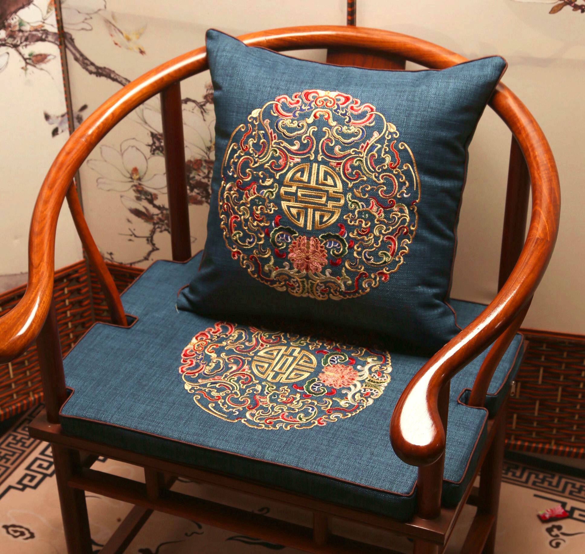 Chinese Red Wood Chair Cushion Sofa Cushion Dining Chair Tea Chair Cushion Chair Cushion Officer Hat Chair Cushion All Season Winter Summer Cushion Leaning Pillow